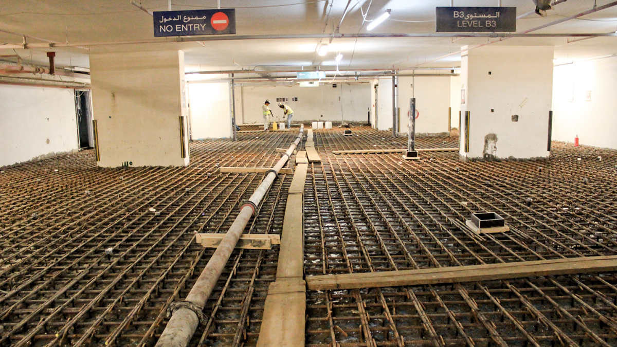 basementslaboverlayrebarinstallation STRUCTURAL Middle East